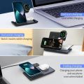 3 in 1 Wireless Travel Charger Stand Foldable Fast Charging Dock For iPhone 16~12 Pro Max iWatch S10~2 SE Ultra AirPods 4/3 Pro.