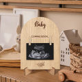 Pregnancy Announcement Sign Baby First One Picture Photo Frame Youngsters Coming Soon Wooden Photo Frame with Photo Holder. 
