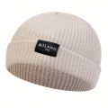 Unisex MILANO Letter Label Beanies Winter Warm Hat Hip Hop Cap Beanie Hat Caps for Women Men.