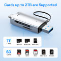 Baseus Card Reader USB C & USB3.0 to SD Micro SD TF Memory Card Device 104MB/s 2TB Smart Cardreader for Laptop Accessories. 
