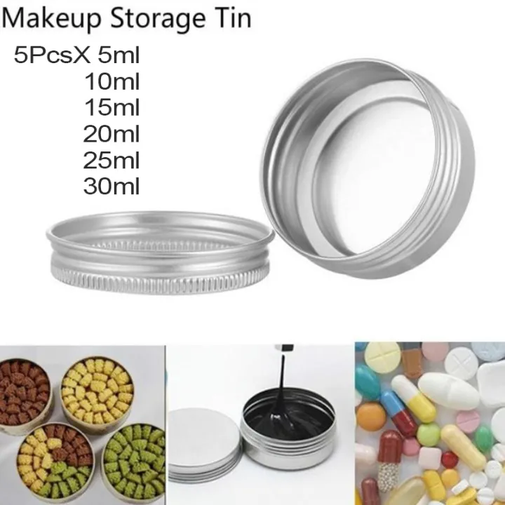 5Pcs%20Aluminum%20Mini%20Round%20Tin%20Metal%20Container%20Bottles%20Storage%20Jar%20Screw%20Lids%20Box%20-%20Image%203