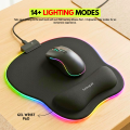 High-Quality XXL RGB Gaming Mouse Pad SMALL & Large Size with Gel Wrist Pad - Extended & Small Led Soft Cloth Mousepad Mat with Non-Slip Rubber Base & 14 Lighting Modes for Gamers, PC Computer, Laptop, Office - (800×300×4mm) - Black - FunBug. 