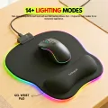High-Quality XXL RGB Gaming Mouse Pad SMALL & Large Size with Gel Wrist Pad - Extended & Small Led Soft Cloth Mousepad Mat with Non-Slip Rubber Base & 14 Lighting Modes for Gamers, PC Computer, Laptop, Office - (800×300×4mm) - Black - FunBug. 