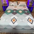 195×275 cm linen cotton bed sheet with two pillow cover. 