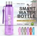 Water bottle- gym water bottle- jogging water bottle Safari smart water bottle with stainless steel cap for outdoor climbing in different colours traveling camping 500 ml. 