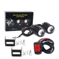 2PCS Universal Motorcycle LED Headlight Projector Lens Dual Color ATV Scooter Driving Lamp Fog Light Auxiliary Spotlight Lamp. 