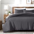 3pcs Lyocell Bamboo Fiber Duvet Cover Set,Luxury Solid Summer Silky Cooling Bedding Set(no Sheet),Single Quilt Cover+Pillowcases.