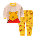 Disney Cartoon Baby Underwear Suit Autumn Clothes Winnie Pooh Printed Children Long Sleeved 2pc/set Pajamas Cotton Kids Outfits. 