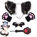 Cute Cat Ear Hair Wear Claw Gloves Girls Cosplay Costume Plush Bell Cat Fur Ear Hairband Night Party Club Headbands. 