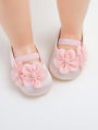Baby girl shoes, princess children's shoes, soft soled anti slip pearl flower dress, children's shoes, first step 0-18M. 