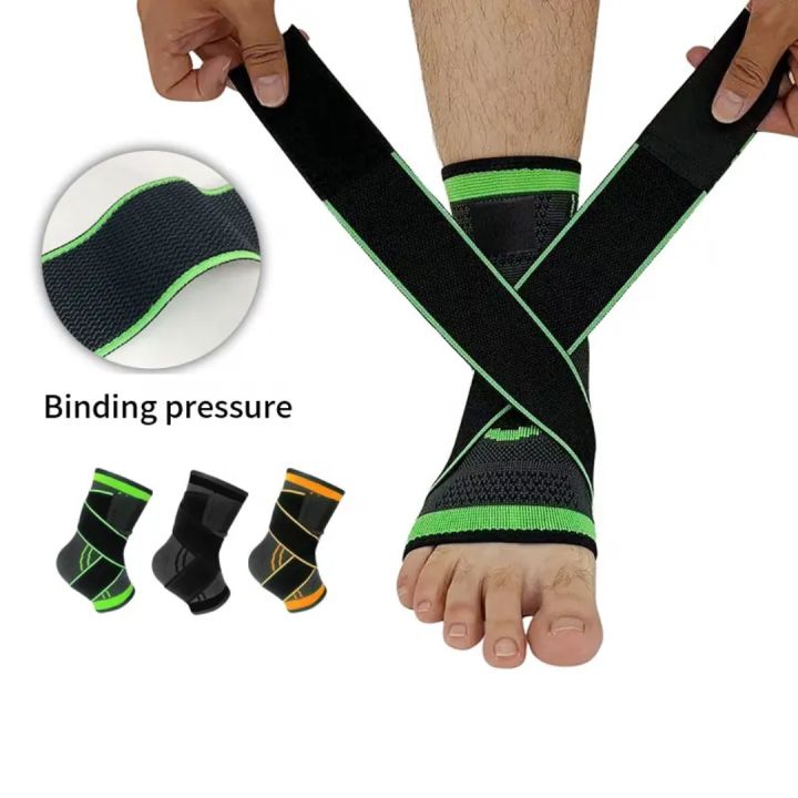 Adjustable%20Compression%20Ankle%20Support%20Brace%20-%20Elastic%20Nylon%20Knitted%20Sleeve%20with%20Straps%20for%20Gym,%20Running,%20Soccer%20&%20Basketball%20-%20Pain%20Relief%20Sports%20Guard%20Bandage%20-%20Image%202