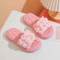 Slippers Princess Wind Pearl Puffs Girls Little Girl Slippers Soft Bottom Outside Penetrating Air Sandals. 