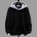 Men`s Winter Cotton White Long Sleeve Hoodie For Man.
