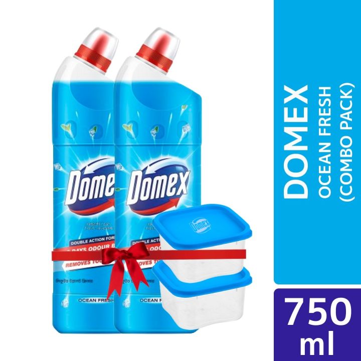 Domex Toilet Cleaning Liquid Ocean Fresh 750ml Get a Free Gift (Bundle of 2)