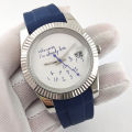 36mm/39mm NH35 Watch Who Cares im Already Late Watch High Quality Sapphire Crystal Glass Waterproof NH35 Movement Blue Watch. 