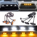 4pc Set Amber White Front Grille Lighting Kit For 2016-up Toyota Tacoma W/TRD for JEEP Wrangler JL.