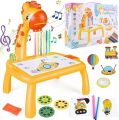  Drawing Projector Table for Kids, Trace and Draw, Drawing Board Giraffe with Light & Music, Child Smart Projector Sketcher Erasable Doodle Board Educational Toys for 3+ Girls Boys Toddlers. 