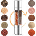 Salt and Pepper Grinder 2 in 1 Manual Stainless Steel Salt Pepper Mills with Adjustable Ceramic Grinding Spice Mill Kitchen Tool. 