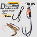 9KM Live Shrimp Hooks 10~15Pcs Double Hook Live Shrimp Holder Hook Corrosion Resistant for Saltwater Freshwater. 