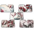 Chinese Plum Flower Sunshade Windscreen 3D Film Plaid Novelty Car Front Window Visor 70x130cm Sun Visor Solar Protect.