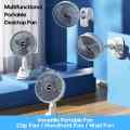 Portable Desk Fan Clip on Fan 3 Speed USB Rechargeable Handle Cooling Fan. 