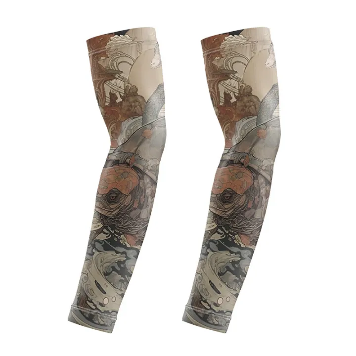 Summer%20men's%20ice%20silk%20cycling%20driver%20tattoo%20sleeve%20sunscreen%20outdoor%20motorcycle%20arm%20cover%20-%20Image%205