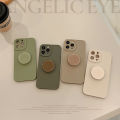 Retro Solid Color Matte With Holder Case For iPhone 15 14 13 12 11 Pro Max 7 8 Plus XS X XR SE 2 Mini Soft Silicone Bumper Cover. 