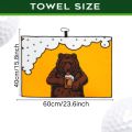 Brown Bear Golf Towel Orange and White Ideal for Women Golfers and Fans Golf Bag Accessory Playful Golf Theme Durable Towel.
