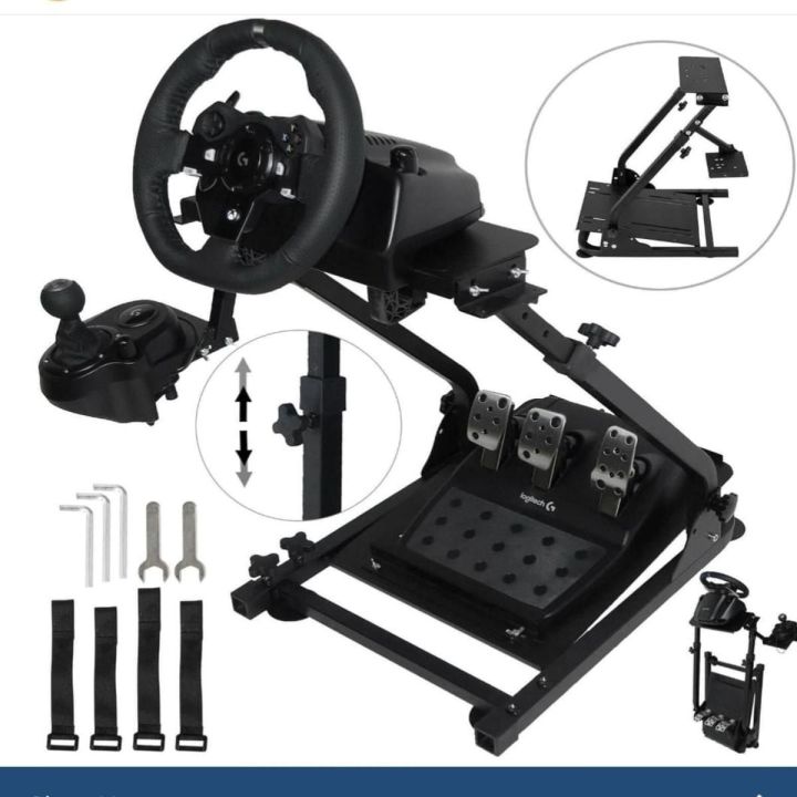 Racing Steering Wheel Stand for Logitech G920/G25/G27/G29/G923 Wheel , Driving Gaming Siimulator Racing Rig , Pedal & Shifters Not Included.