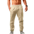 Summer Men Sport Gym Pants Soild Cotton Linen Pants Breathable Casual Training Trousers Joggers Hip Pop Sweatpants Streetwear. 