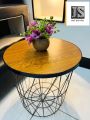 Metal Wire Table Removable Round Coffee Table Storage Box  Side Tables  Side Table Decoration  Side Table For Bed  Coffee Table with Storage Size 16 Length by 16 Width by 18.5 Height JS Home Decor. 