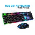 Premium Quality RGB Gaming Keyboard and Mouse Combo G21 B RGB Keyboard RGB Gaming Mouse High Performance Gaming Gear. 