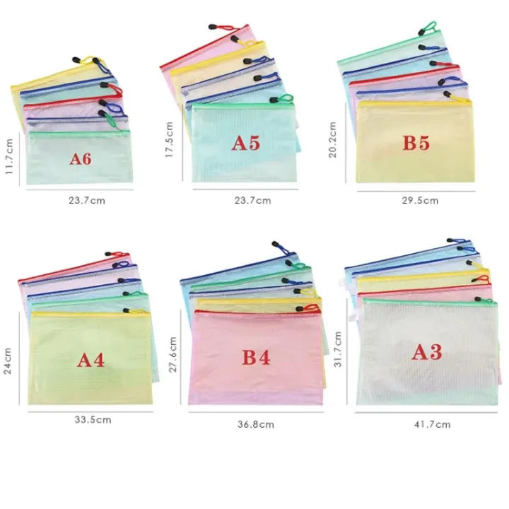 5PCS%20%20A4%20A5%20A6%20Zip%20File%20Folders%20Stationery%20Storage%20Folder%20File%20Mesh%20Zipper%20Pouch%20Document%20Bag%20School%20Office%20Supplie%20-%20Image%202