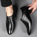 Men PU Leather Shoes Formal Dress Shoes for Male Plus Size Party Wedding Office Work Shoes Slip on Business Casual Oxfords. 