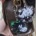 5.5cm Game The Freak Circus Pierrot Harlequin Cosplay Keychain Acrylic Joker Clown Keyring Bag Ornament Decoration Props s. 