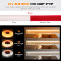 IP68 Waterproof COB LED Strip Light 12V 24V 320LEDs/m Flexible LED Neon Tape for Outdoor Swimming Pool High Density Linear Light.