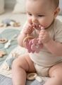 Silicone Teething Bracelet for Infants Wearable Teether Ring Bunny Flower Sensory Toy Food Grade BPA Free.