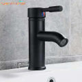 Black Basin Faucet Stainless Steel Paint Faucet Bathroom Single Handle Basin Faucets Blacked Single Hole Hot Cold Mixer Tap. 