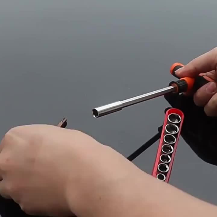 Screwdriver Set with T-shape Cross and Straight Slot Hexagon and Plum-shaped Heads Plus Socket Set for DIY Lovers Maintenance