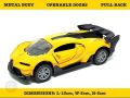 Bugatti Chiron Vision GT 1:32 Scale Alloy Pull Back Diecast Metal Car - Mini Metal Car with Openable Doors and with Lights and sound. 