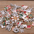 Random 20Pcs 10- 40 Style Alloy Metal Christmas Drop Oil Charms Gold Color Pendant For DIY Bracelet Necklace Jewelry Making. 