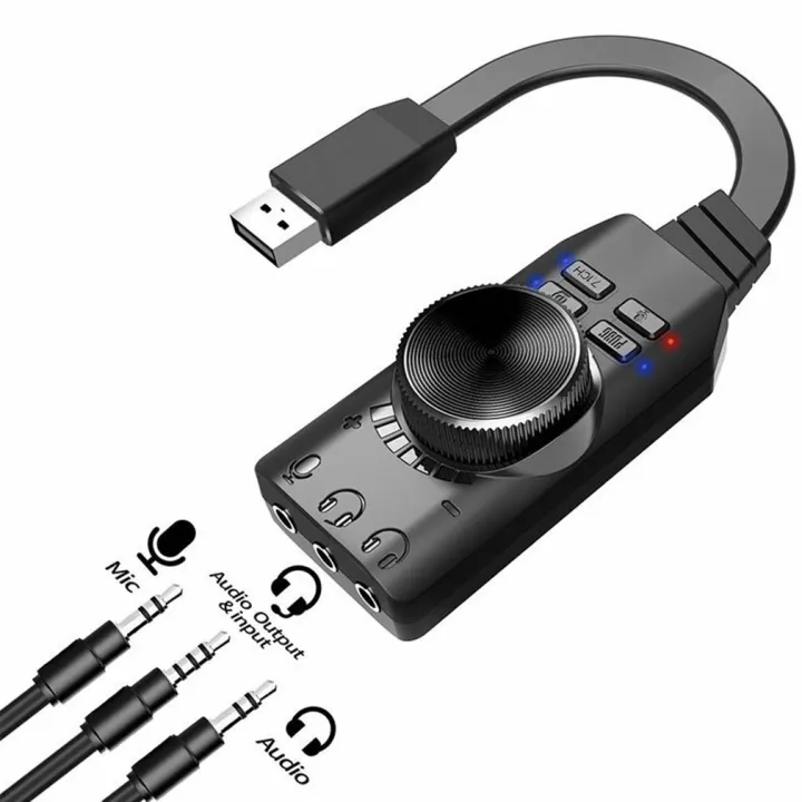 Jack 3.5mm External USB Sound Card Stereo Mic Speaker Headset Audio ...