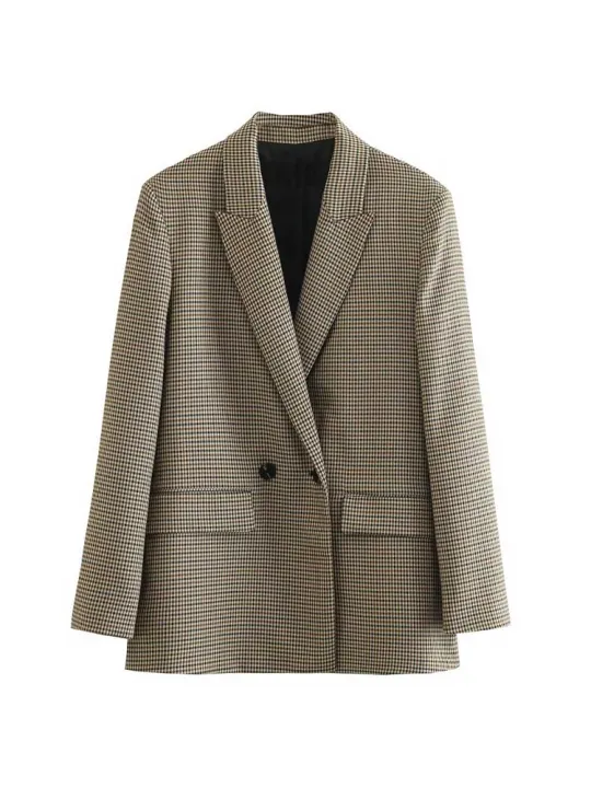 Women%20Fashion%20Double%20Breasted%20Plaid%20Blazer%20Coat%20Vintage%20Long%20Sleeve%20Flap%20Pockets%20Female%20Outerwear%20Chic%20Vestes%20Femme%20-%20Image%207