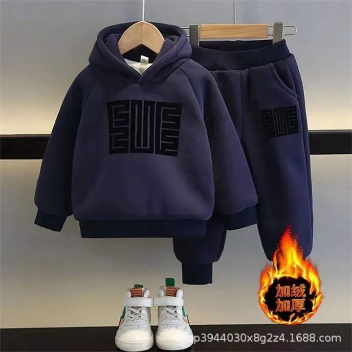 Winter%20Boys%20Padded%20Sets%20Children's%20Thicken%20Suit%20Autumn%20Fleece%20Hooded%20Sweatshirt%20Sweatpants%202%20Pieces%20Kids%20New%20Warm%20Outfit%20-%20Image%204