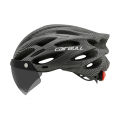 Lightweight Bicycle Helmet MTB Mountain Road Comfortable Breathable Led Safety Bike Helmets Men Women Detachable Goggles 59-61CM. 
