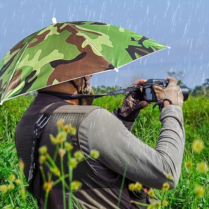 Foldable%20Headwear%20Umbrella%20Portable%20Waterproof%20Fishing%20Hat%2055CM%20Hands-Free%20Rain%20Hat%20For%20Hiking%20Camping%20%20Umbrella%20Adult%20-%20Image%204