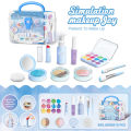 Pretend Makeup Playset, 10-Piece Non-Toxic Toy Cosmetics Set With Eyeshadow Palette, Lipstick, Applicators,  (Not Real Makeup). 