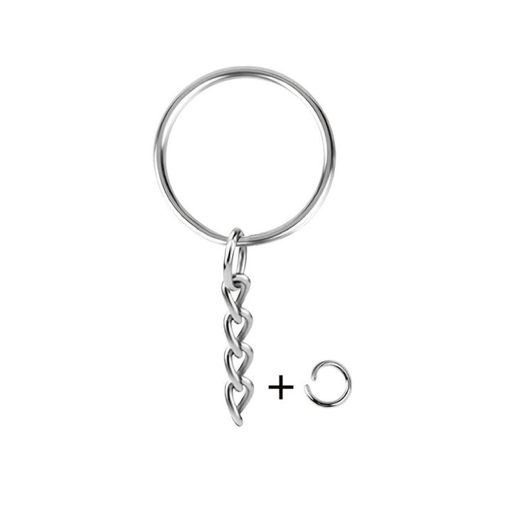 30pcs%20Silver%20Plated%20Metal%20Blank%20Keyring%20Keychain%20Split%20Key%20Ring%20with%20Chain%20Climbing%20Buckles%20Carabiner%20Keychain%20Rings%20Accessories%20-%20Image%203