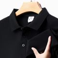 Men's Fashion Solid Short Sleeved Polo Shirt Summer Breathable Comfortable Top. 