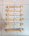 6 Pcs Wooden Hanger With Plastic Clip Stainless Steel Frame. 